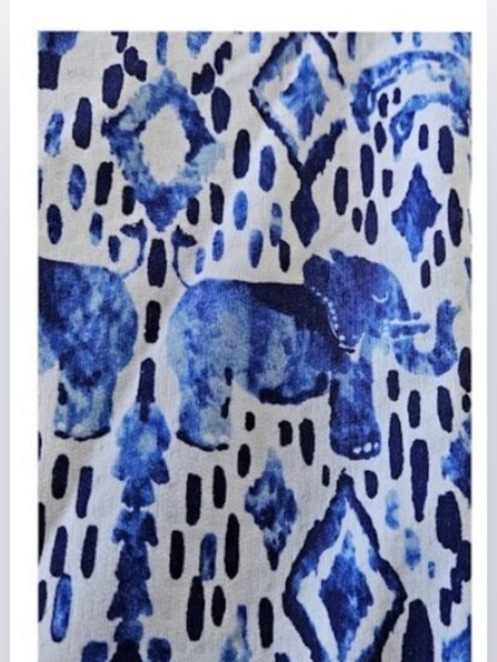 IBKUL Kendra Sun Protection 1/4 Zip Pullover Long Sleeve Elephant Print Blue L - Picture 2 of 8